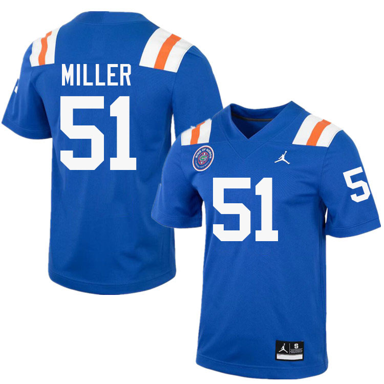 Ventrell Miller Florida Jersey,Florida Gators #51 Ventrell Miller Jersey Youth Uniforms-Throwback Royal